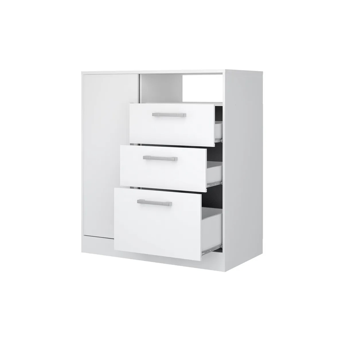 BERTOLINI - Cómoda cajonera De 80 cm en MDP 3 Cajones 1 puerta