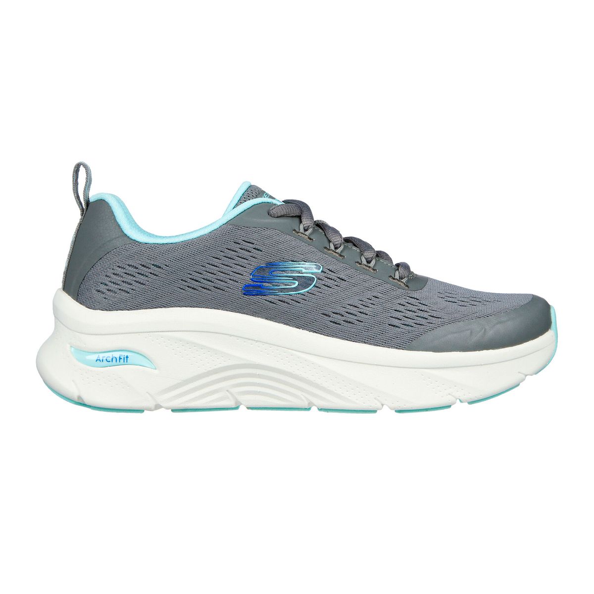 SKECHERS - TENIS SKECHERS GRIS PARA DAMA SK ARCH FIT D LUX COZY PATH GRAY