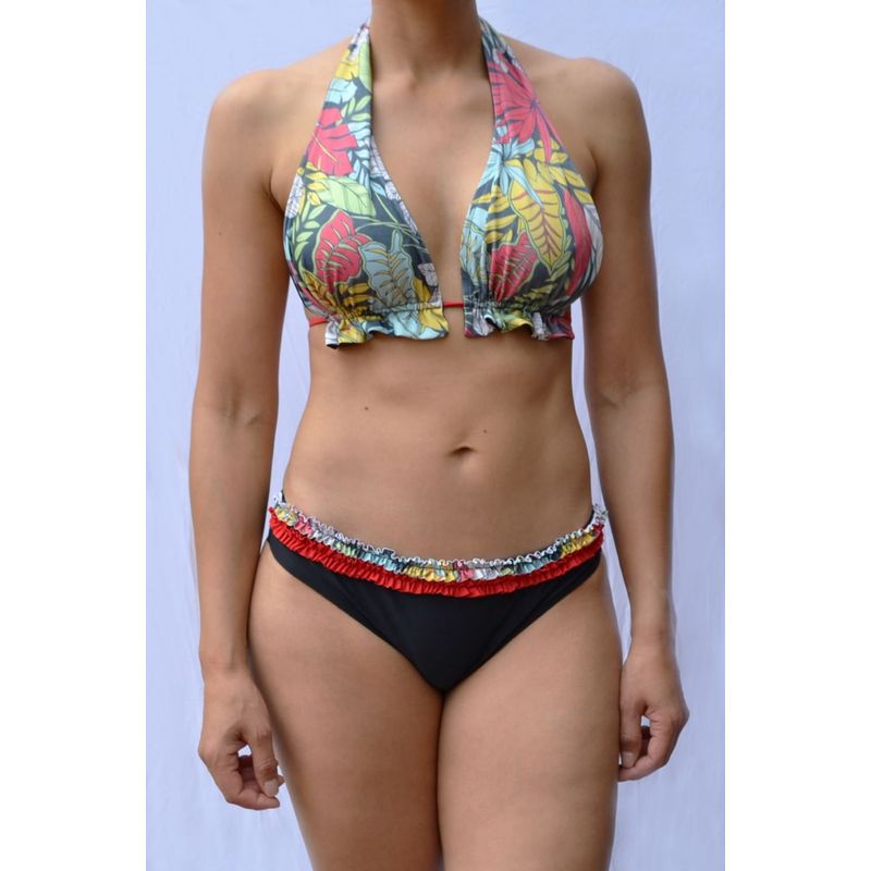 TACTAK - Bikini Tactak estampado de hojas y flores de colores