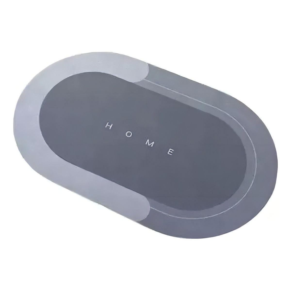 GENERICO - Tapete Baño Súper Absorbente Antideslizante Ovalado Gris