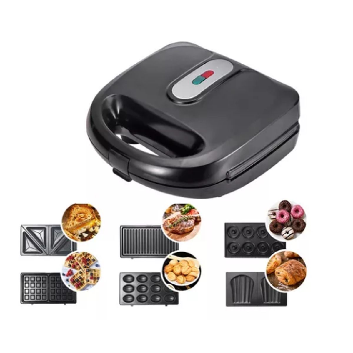 SHEN HUANG - Mini Waflera,sandwichera,maquina Para Hacer Nueces 6 En 1