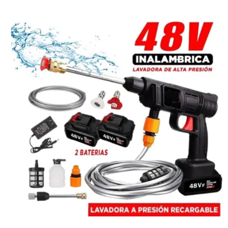 GENERICO - Hidrolavadora Portátil 2 Baterías Recargable