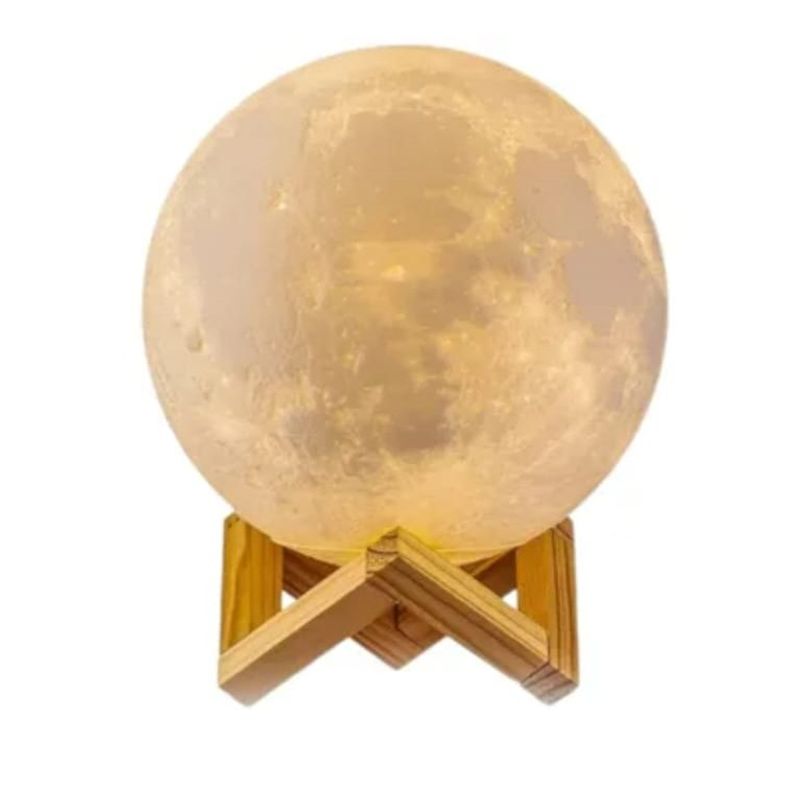 GENERICO - Lámpara de luna de impresión 3D recargable