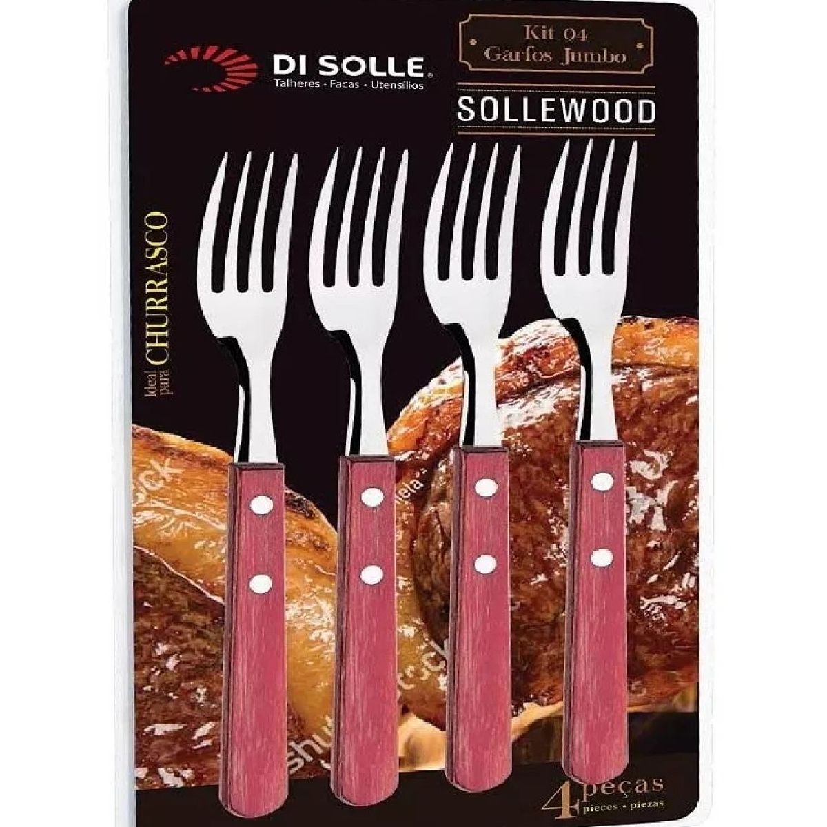 DISOLLE - Set De 4 Tenedores Asado Línea Sollewood Disolle