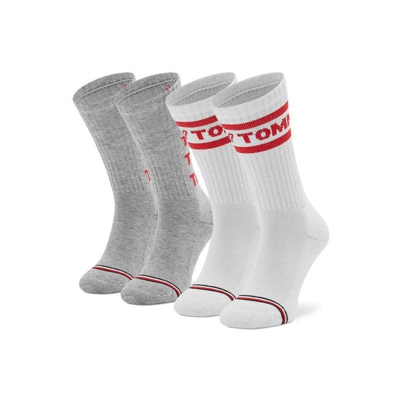 TOMMY HILFIGER - Pack De 2 Calcetines Deportivos Blanco - Gris Para Niño Tommy Hilfiger