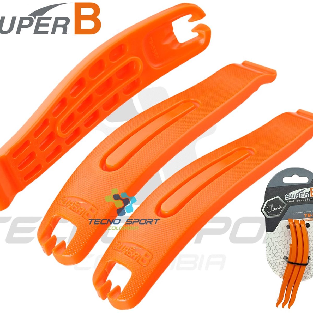 SUPER B - Herramienta Super B Palanca Saca Llanta Bicicleta 3 Unidades