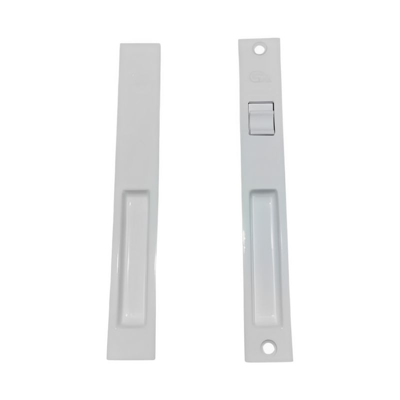GENERICO - Cerradura Sencilla Doble Para Ventanas Corredizas Color Blanco
