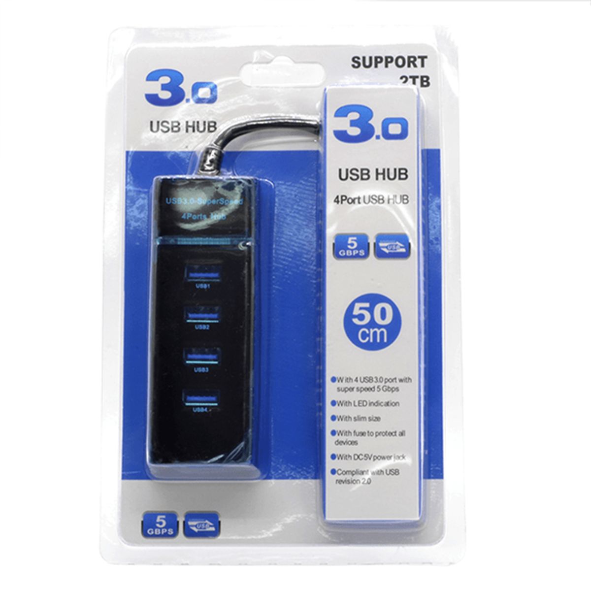 GENERICO - Adaptador Multipuertos Usb 3.0 Hub Con 4 Puertos