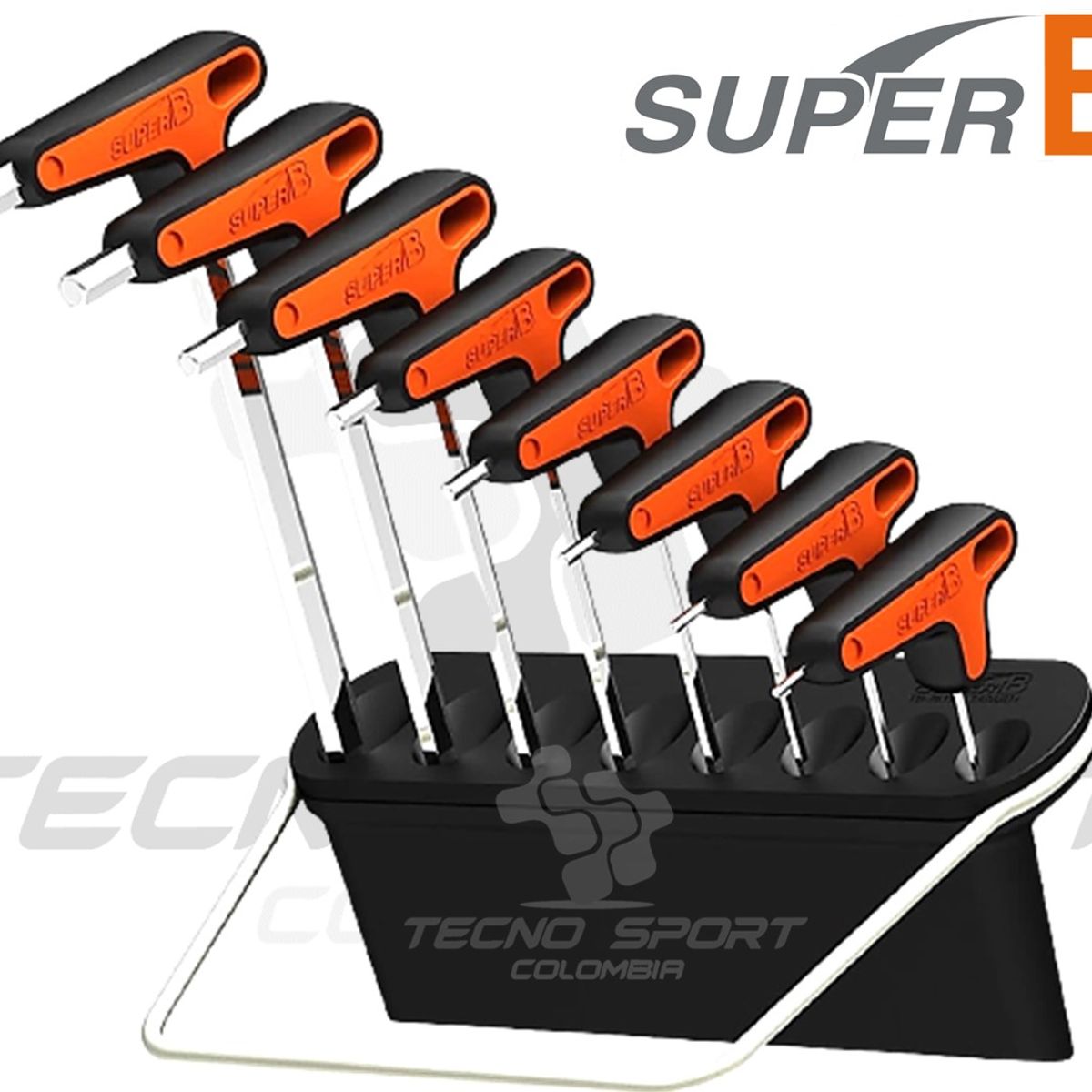 SUPER B - Herramienta Juego Llaves Hexagonal 8 Piezas Bicicleta