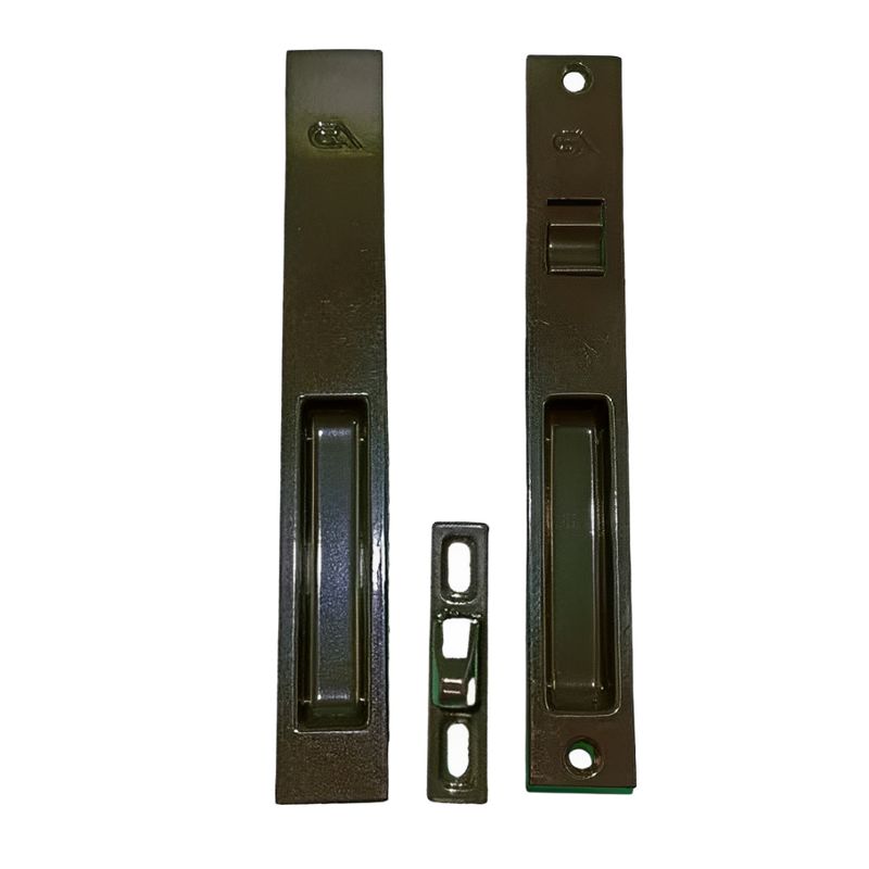 GENERICO - Cerradura Sencilla Doble Para Ventanas Corredizas Color Bronce