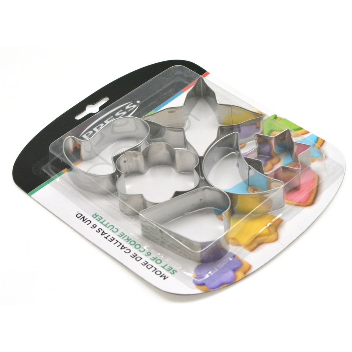 PRESS - Molde Cortadores de Galletas y Fondant Set 6 Und Acero Inox PRESS
