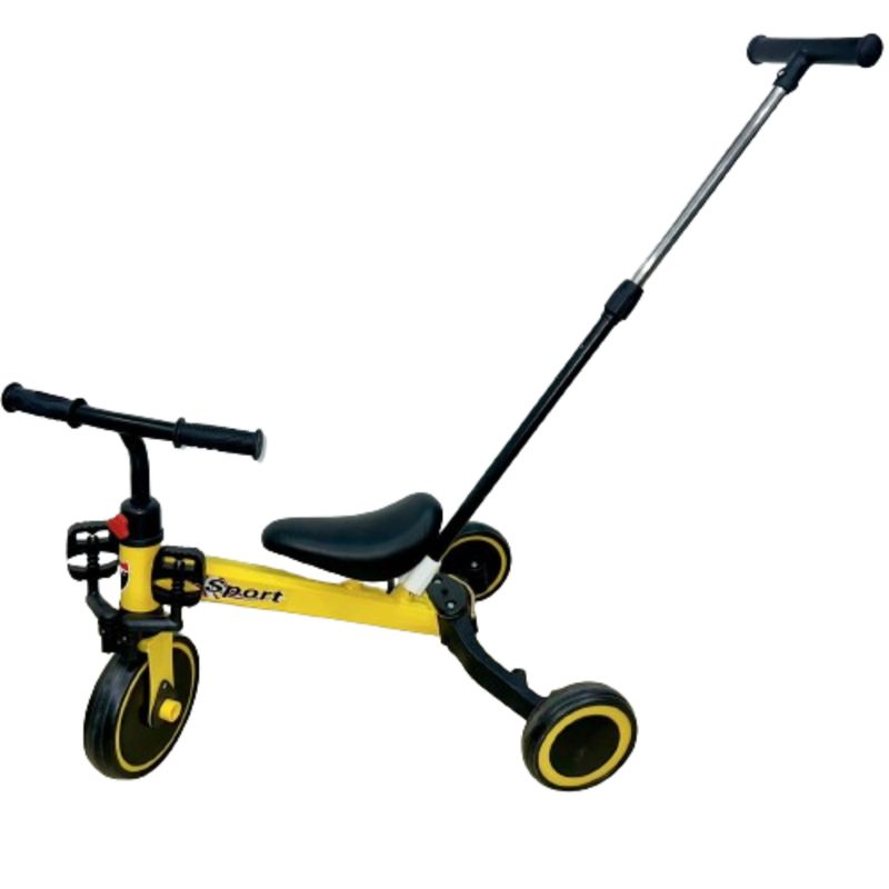 GENERICO - Triciclo Convertible Bicicleta 5 En 1 - Amarillo