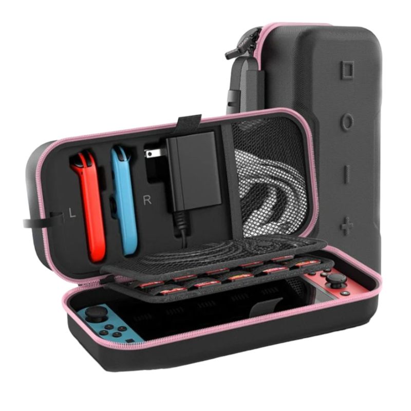 GENERICO - Estuche Rigido Para Switch/ Oled + 20 Slots Rosa