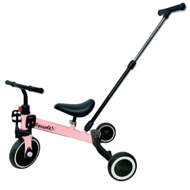 GENERICO - Triciclo Convertible Bicicleta 5 En 1 - Rosado