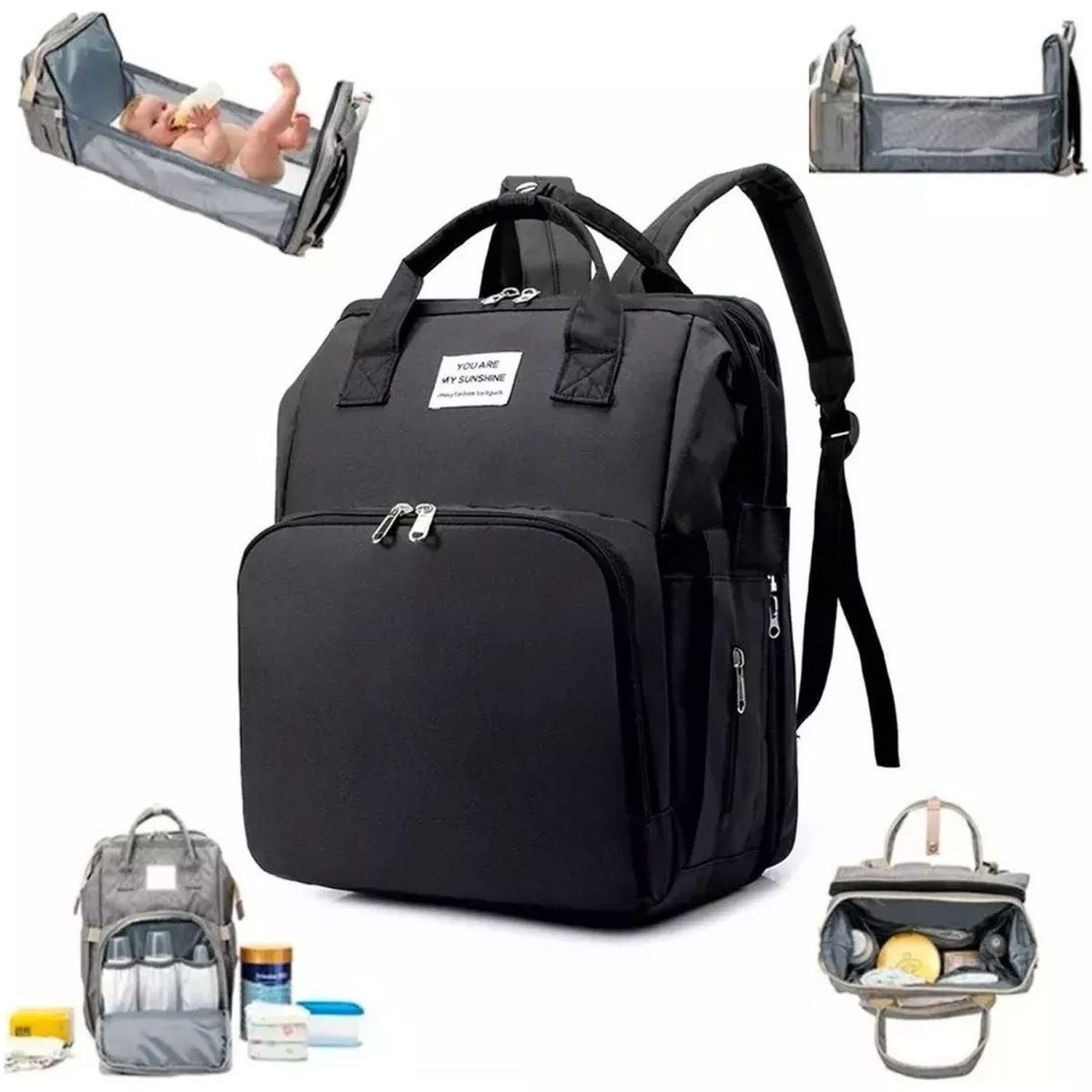 ONE PIXEL - Pañalera Maleta Para Bebé Impermeable Con Cambiador Plegable-.---_.