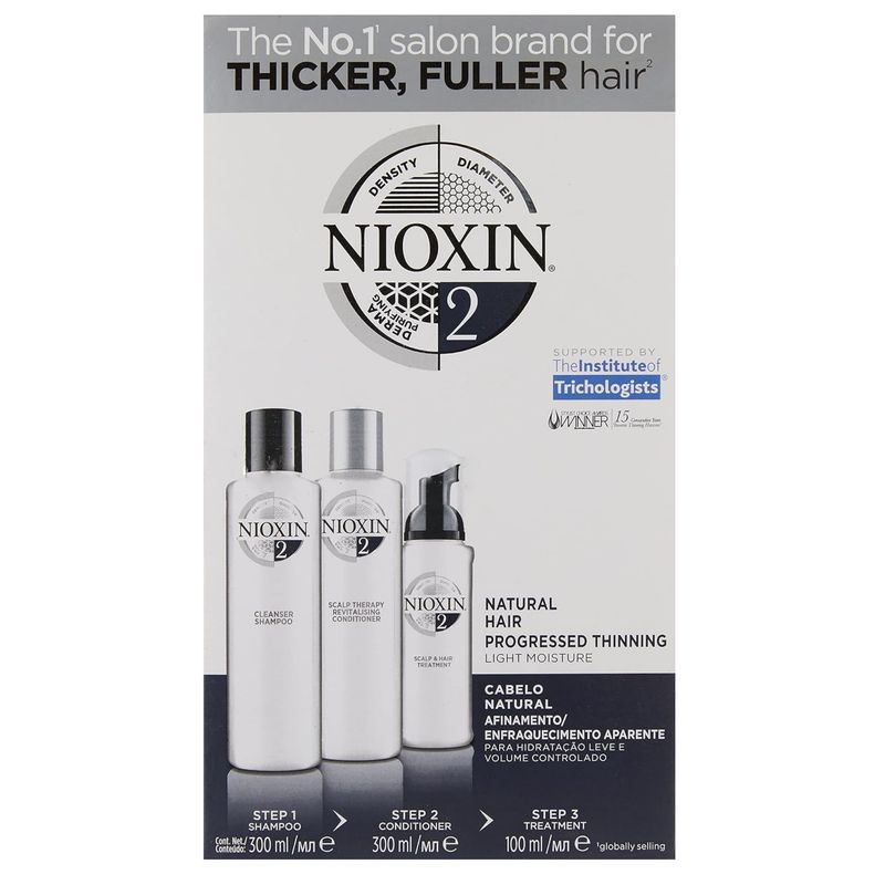 NIOXIN - Kit Nioxin 2 Sistema Anticaída Cabello Natural 300ml