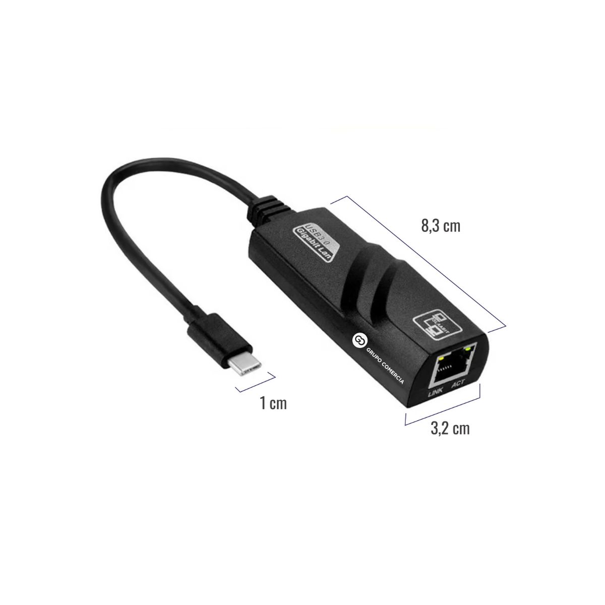 SHENGKE - Adaptador Convertidor Tipo C Ethernet 101001000 Mbps