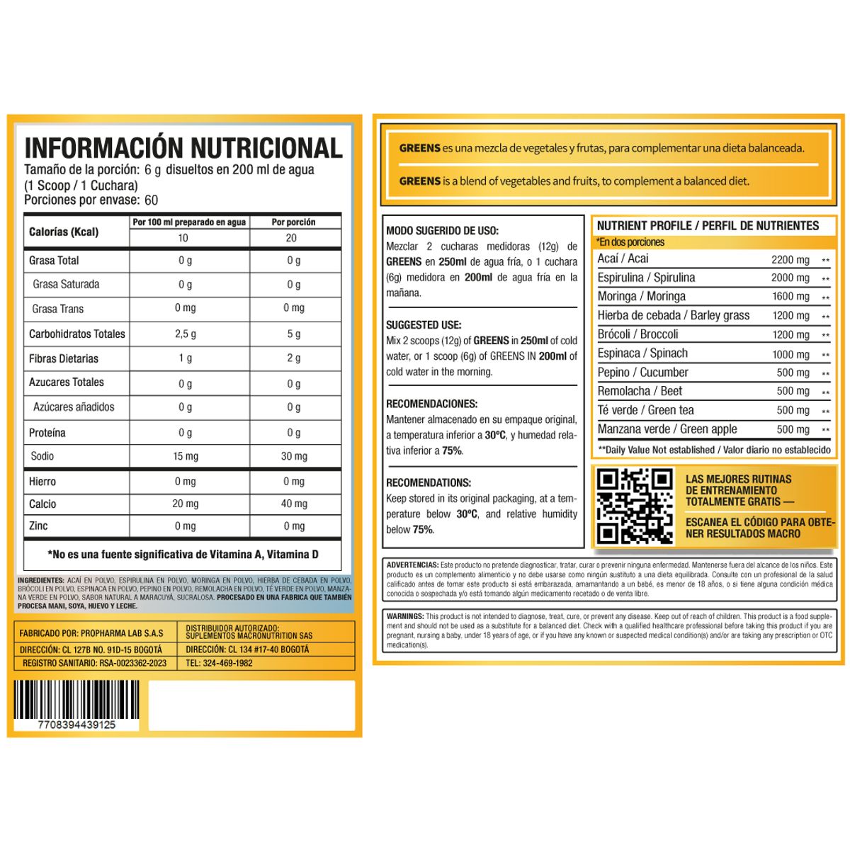 GENERICO - GREENS MIX 60 SERVICIOS