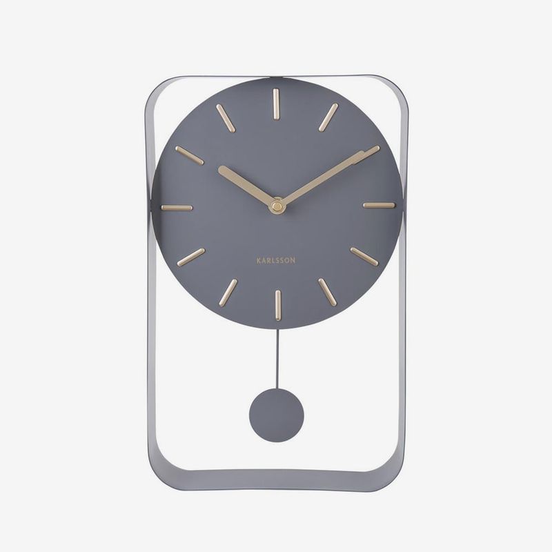 PRESENT TIME - Reloj Pared Pendulo Gris