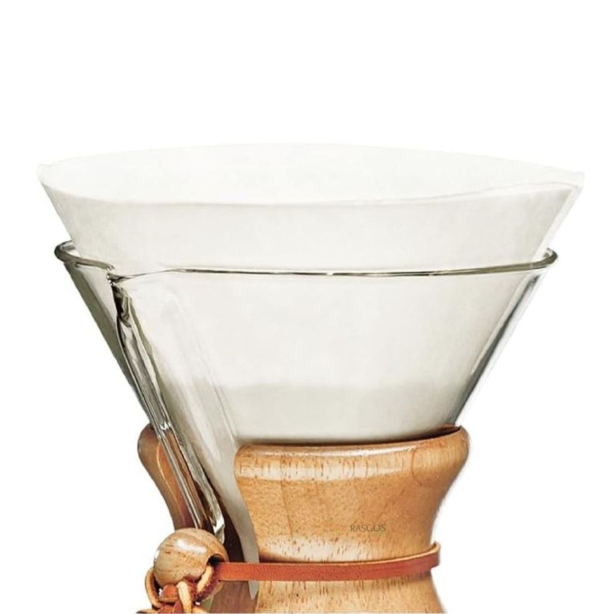 CHEMEX - Filtro Papel Blanco Cafetera Chemex Redondo 6-10 Tazas X100u