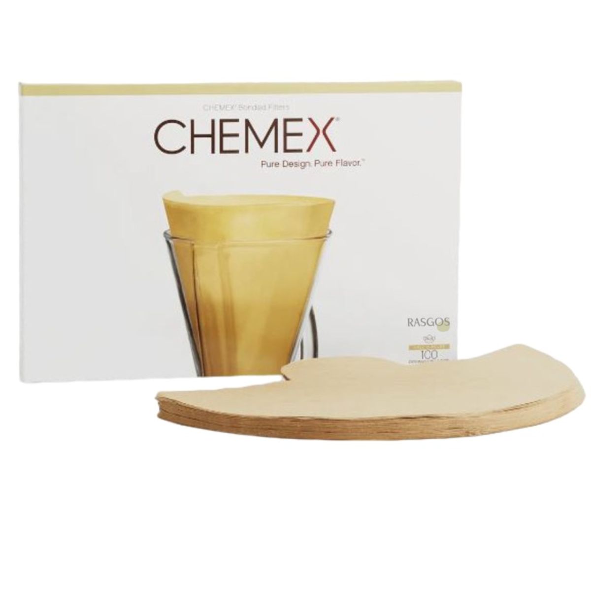 CHEMEX - Filtros Papel Natural Cafetera Chemex Redondo 1-3 Tazas X100