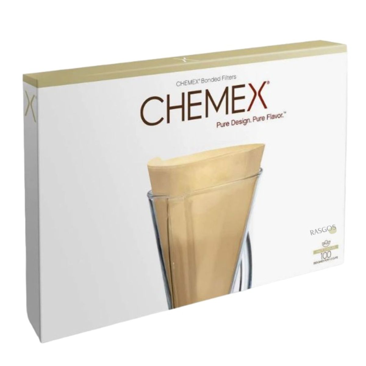 CHEMEX - Filtros Papel Natural Cafetera Chemex Redondo 1-3 Tazas X100