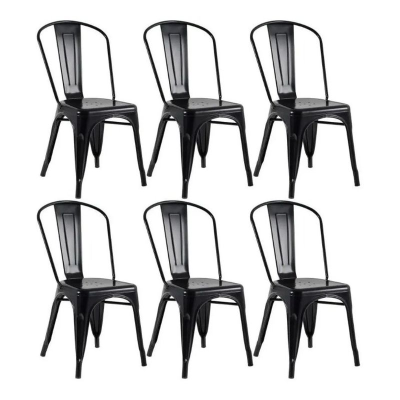 MOBLIHOUSE - Set X6 Silla Metal Tolix Negra