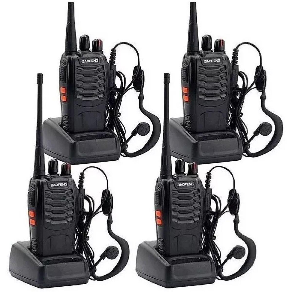 BAOFENG - Kit Boquitoquis Radio Telefono Baofeng 888s X4 50km