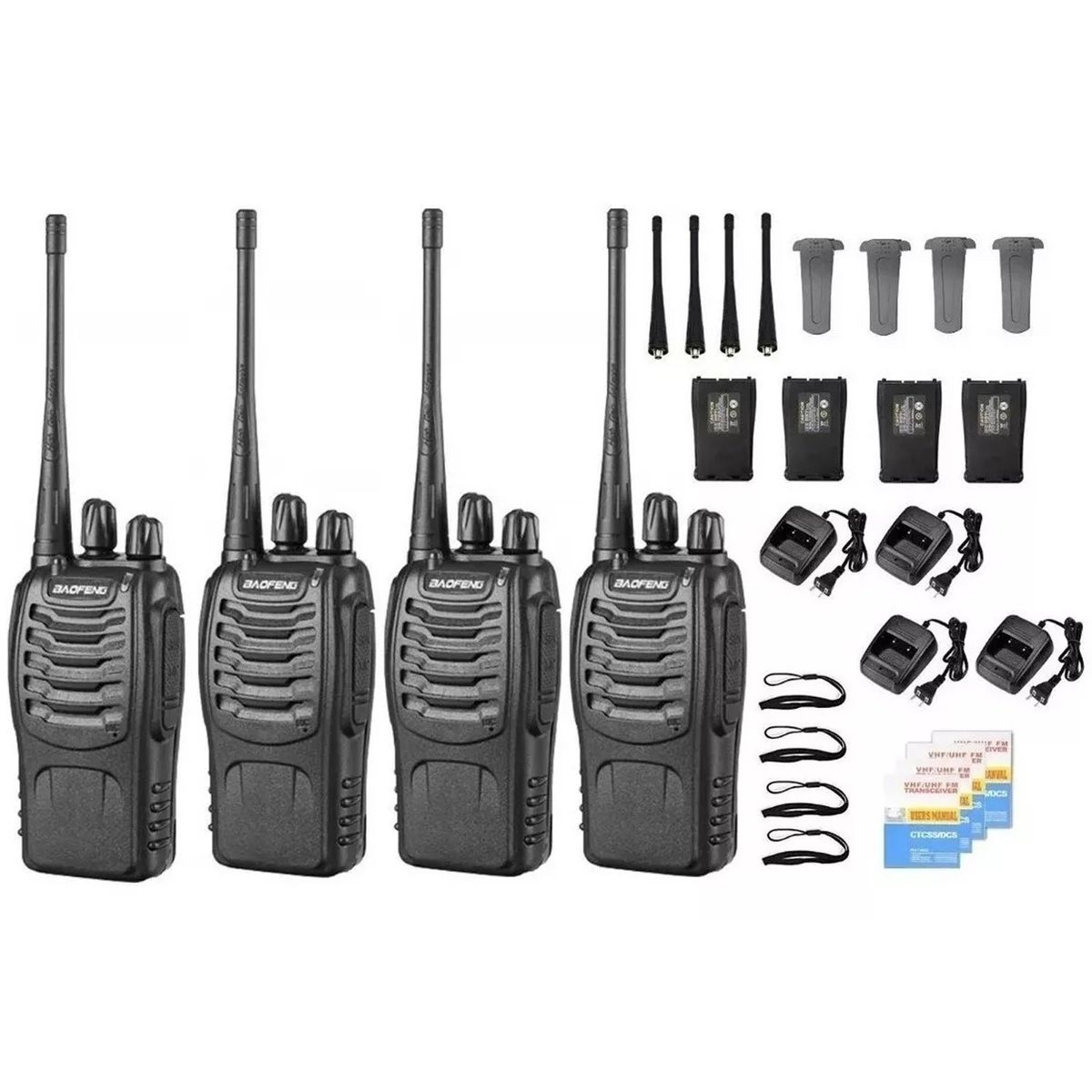 BAOFENG - Kit Boquitoquis Radio Telefono Baofeng 888s X4 50km