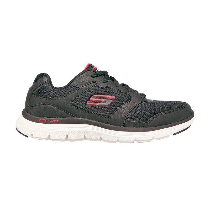 SKECHERS - TENIS SKECHERS NEGRO PARA HOMBRE SK FLEX ADVANTAGE 4 BLACK RED