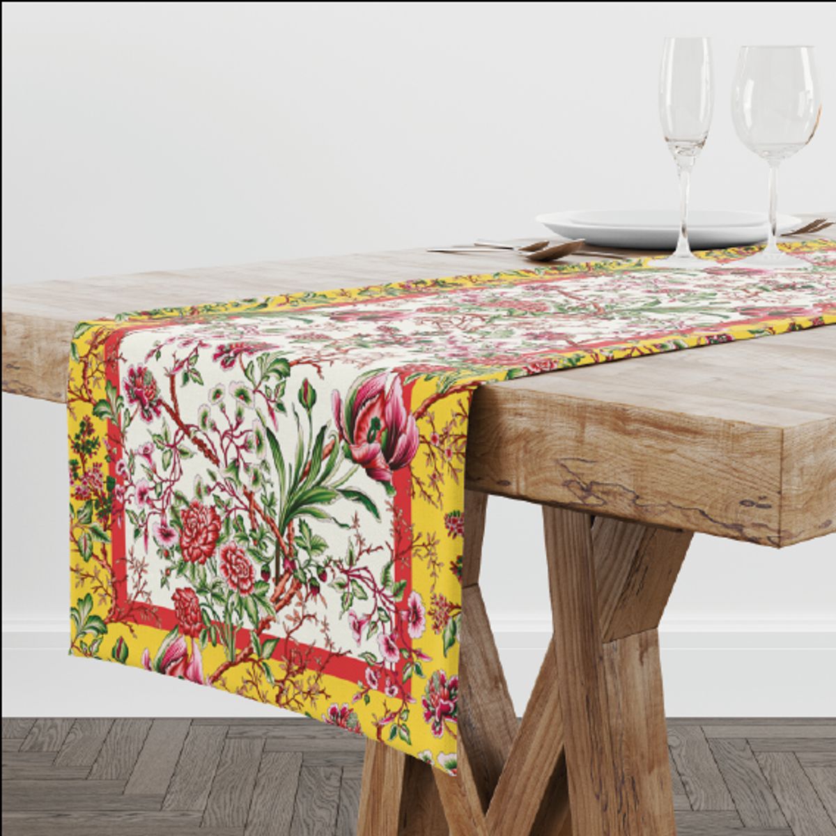 ONESTORY - Camino Mesa Onestory  6 Puestos de 45 x 220 cm Colección Rosas