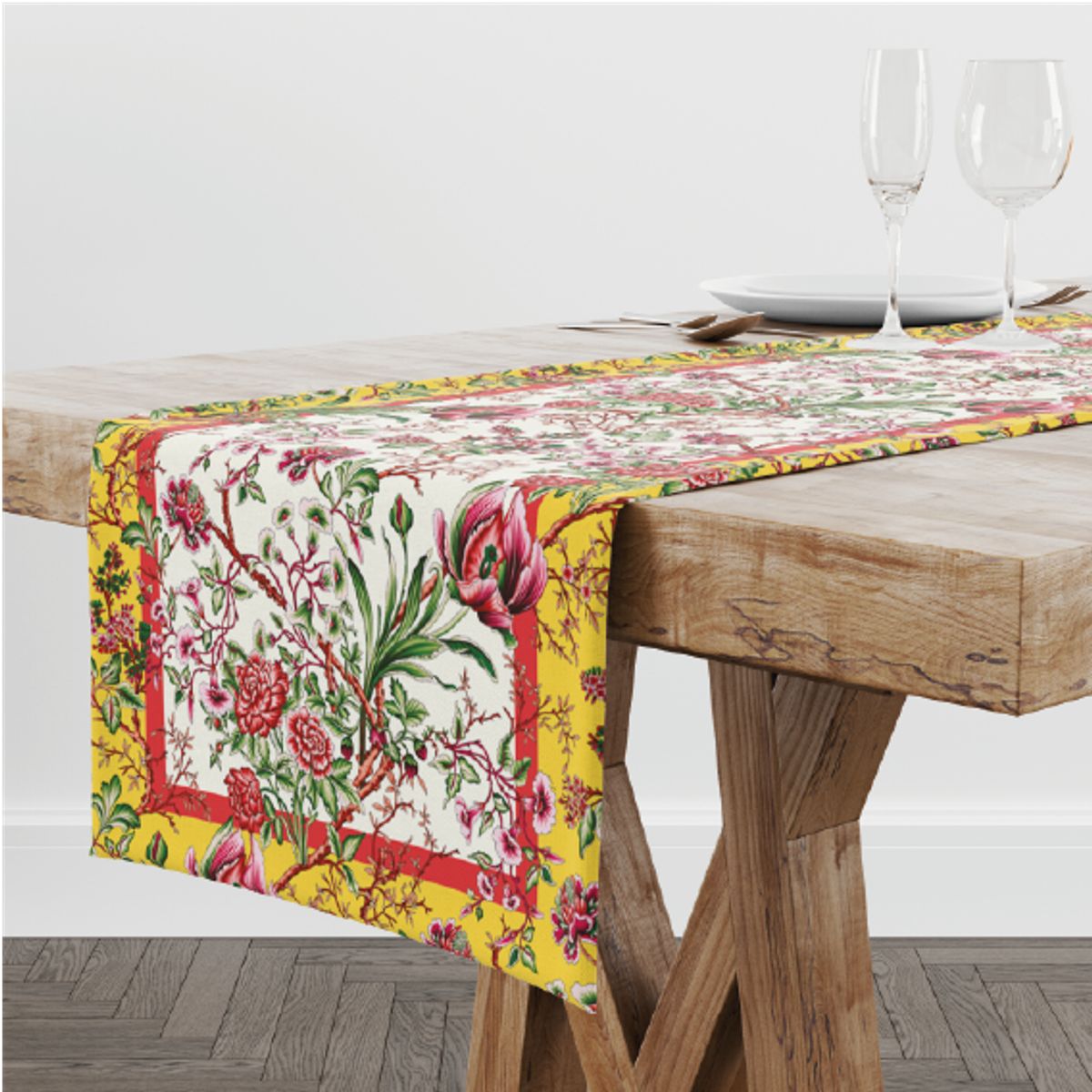 ONESTORY - Camino Mesa Onestory  6 Puestos de 45 x 220 cm Colección Rosas