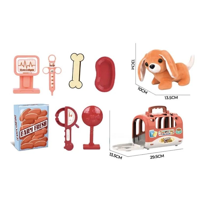 OX TOYS - Set de mascota con guacal perro accesorios comidaOP24087