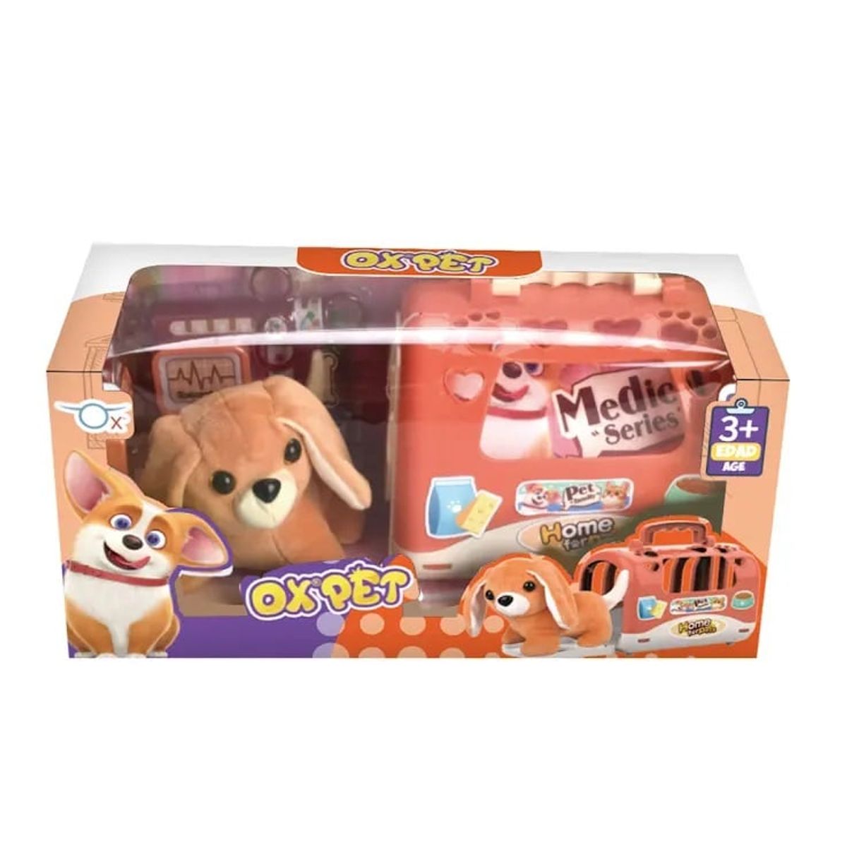 OX TOYS - Set de mascota con guacal perro accesorios comidaOP24087
