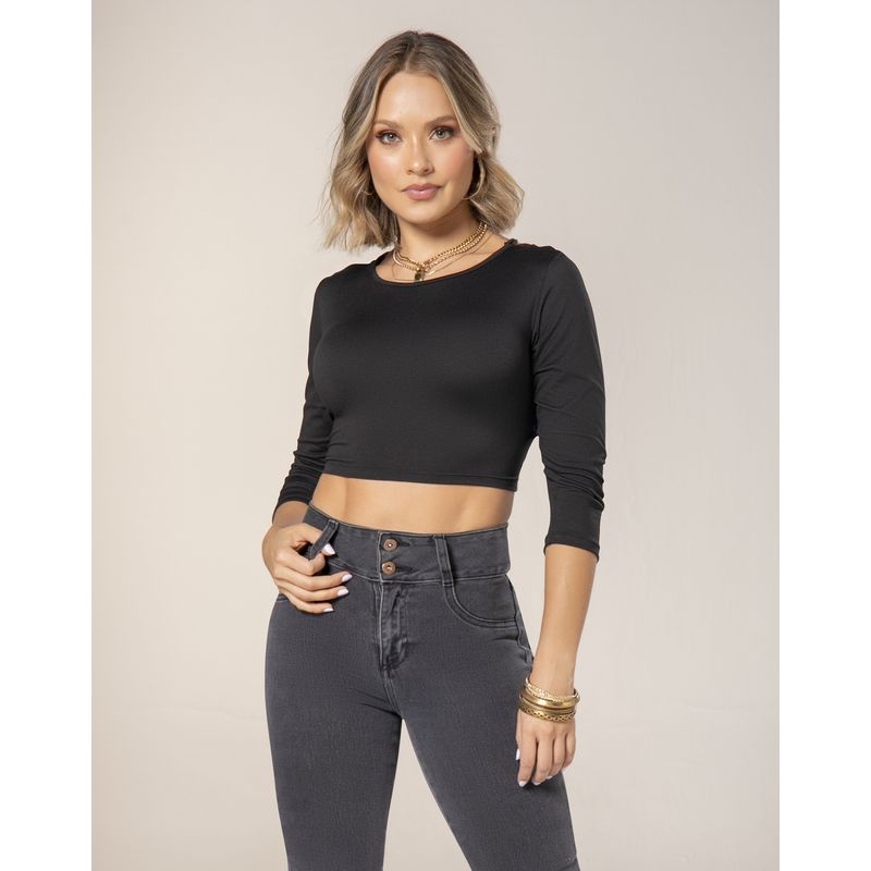MARKETING PERSONAL - Crop Top Mujer Negro Mp 7232