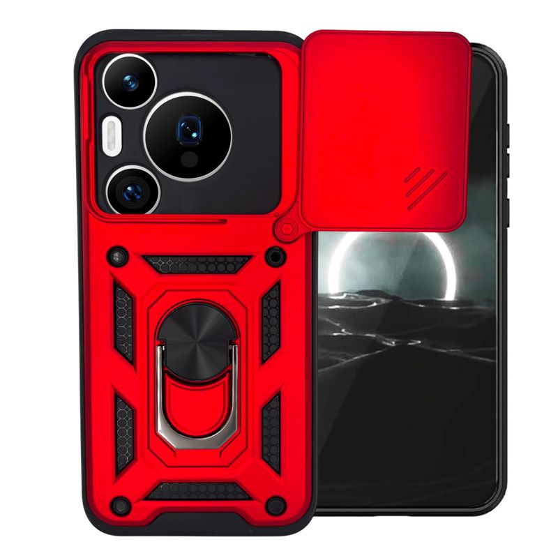 GENERICO - Funda Estuche Case Slider Compatible Con Huawei Pura 70 Pro Rojo