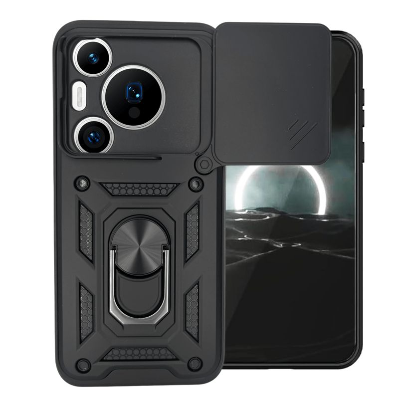 GENERICO - Funda Estuche Cover Case Slider Compatible Con Huawei Pura 70 Negro