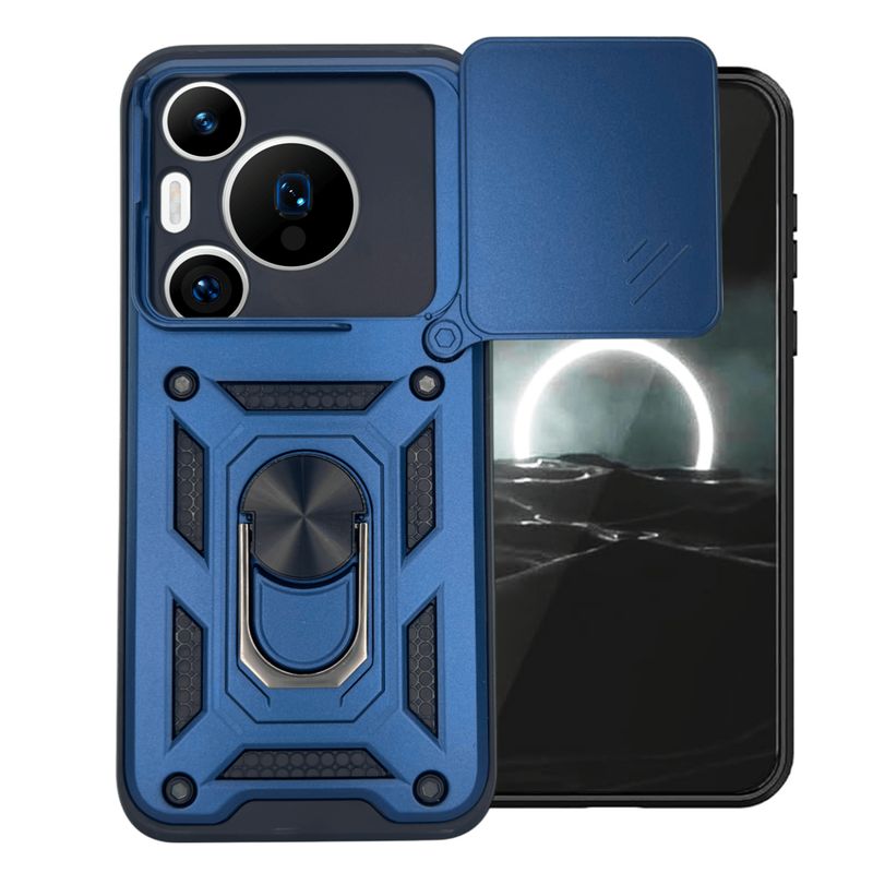GENERICO - Funda Protector De Cámara Slider Compatible Huawei Pura 70 Pro Azul