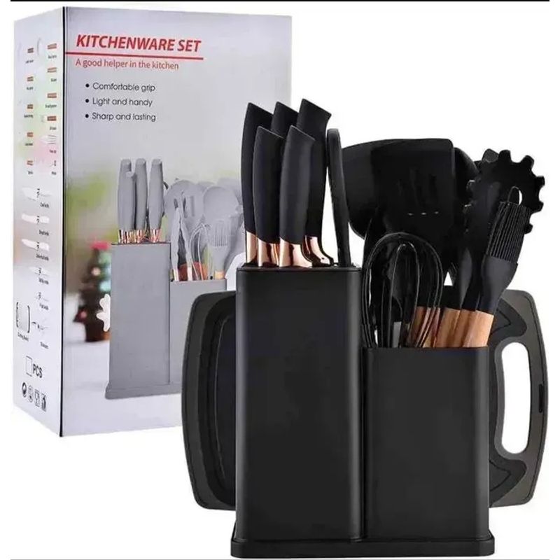 GENERICO - Set De Utensilios De Cocina De Silicona Con Juego De Cuchillos