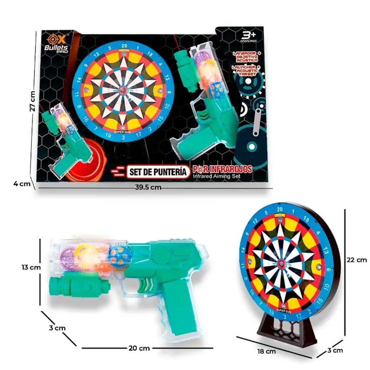 OX TOYS - Lanzador de infrarrojos con objetivo de cursor  Color verde