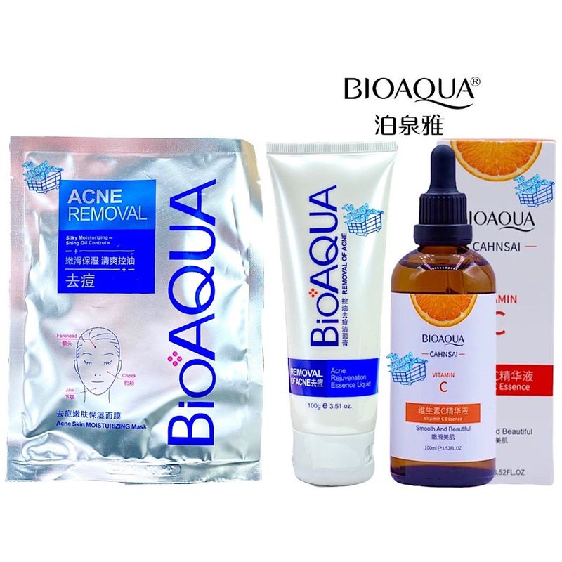 BIOAQUA - Kit x 3 anti acne y vitamina c Bioaqua