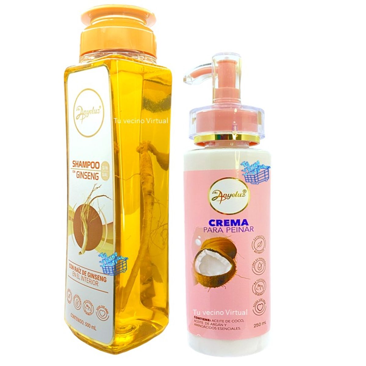 ANYELUZ - Shampoo ginseng y Crema para peinar Anyeluz