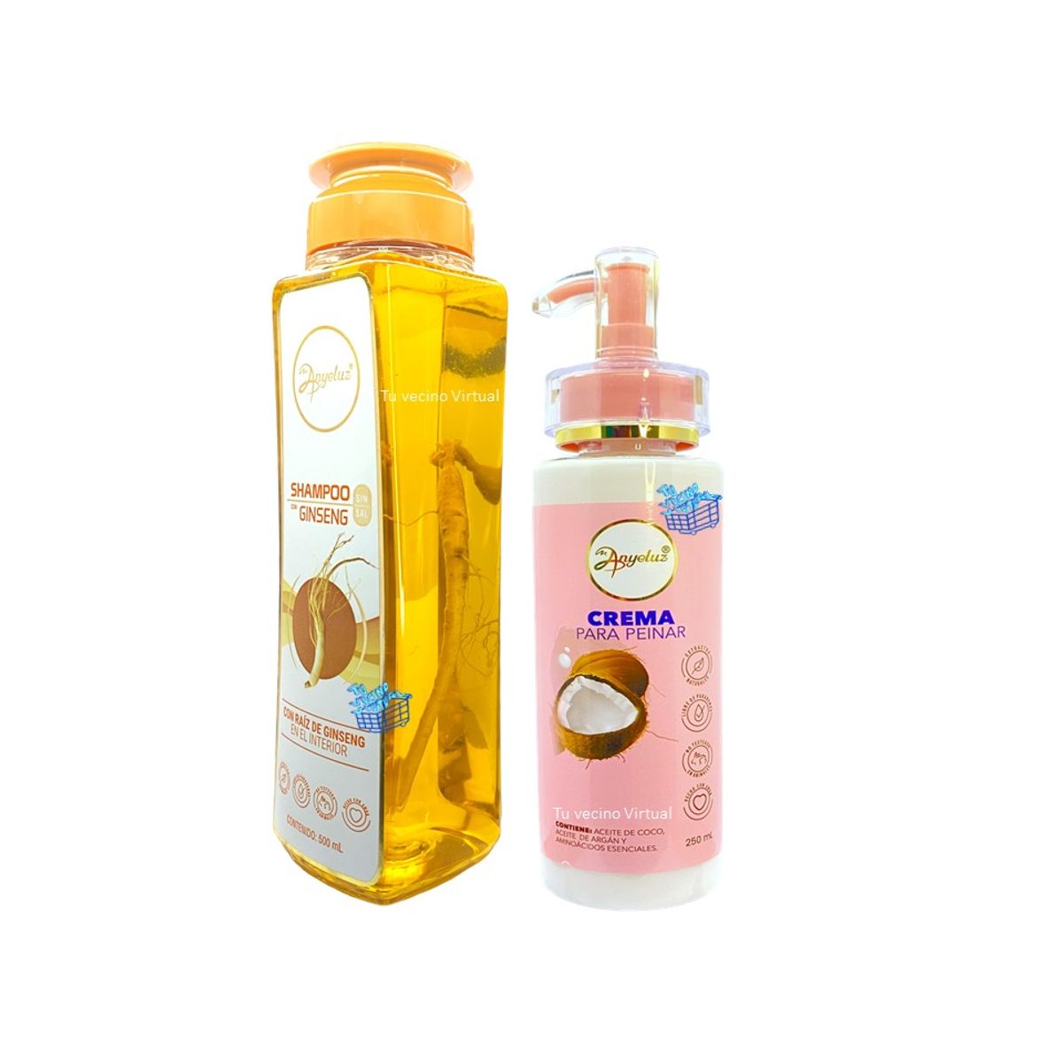 ANYELUZ - Shampoo ginseng y Crema para peinar Anyeluz