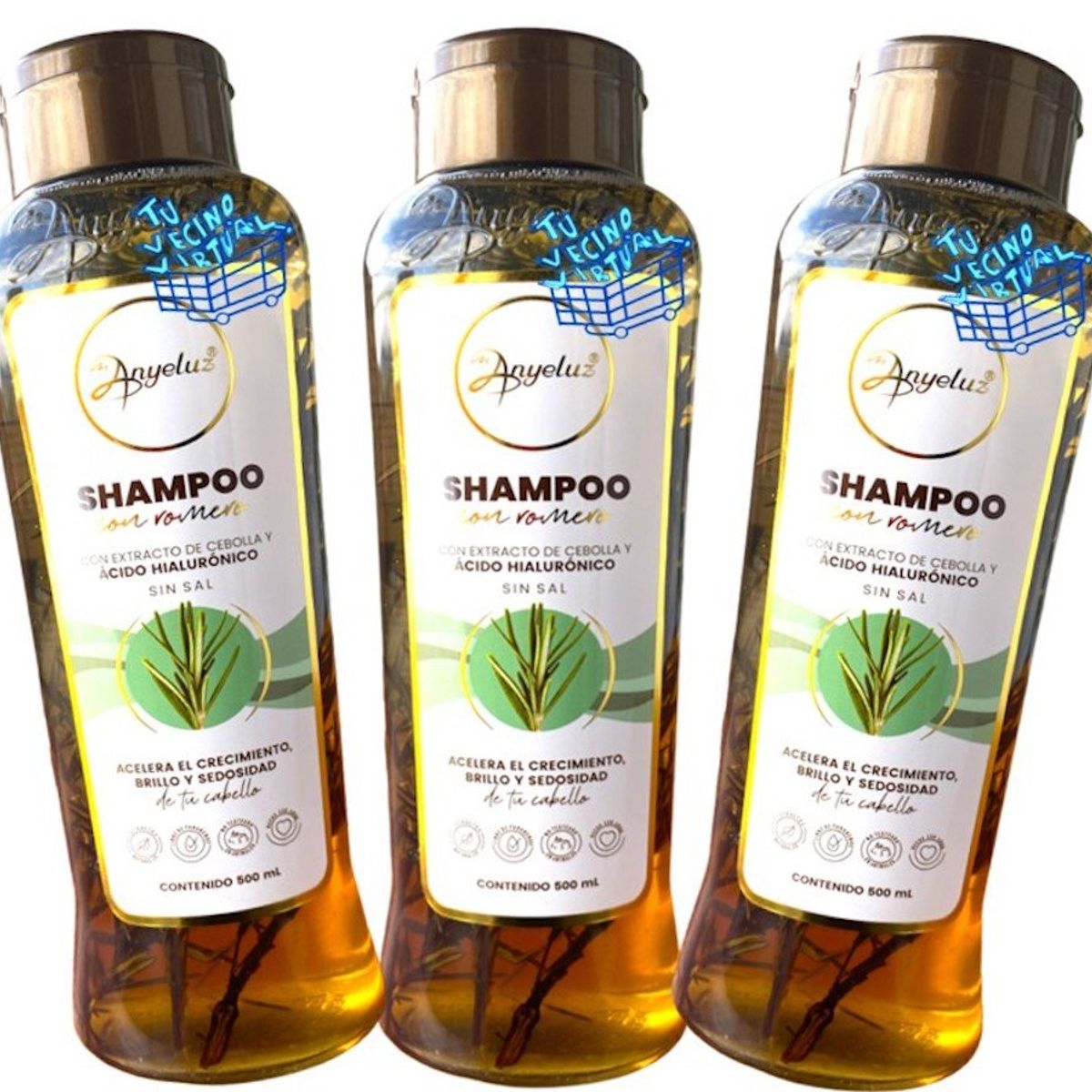 ANYELUZ - Shampoo de romero x3 Anyeluz