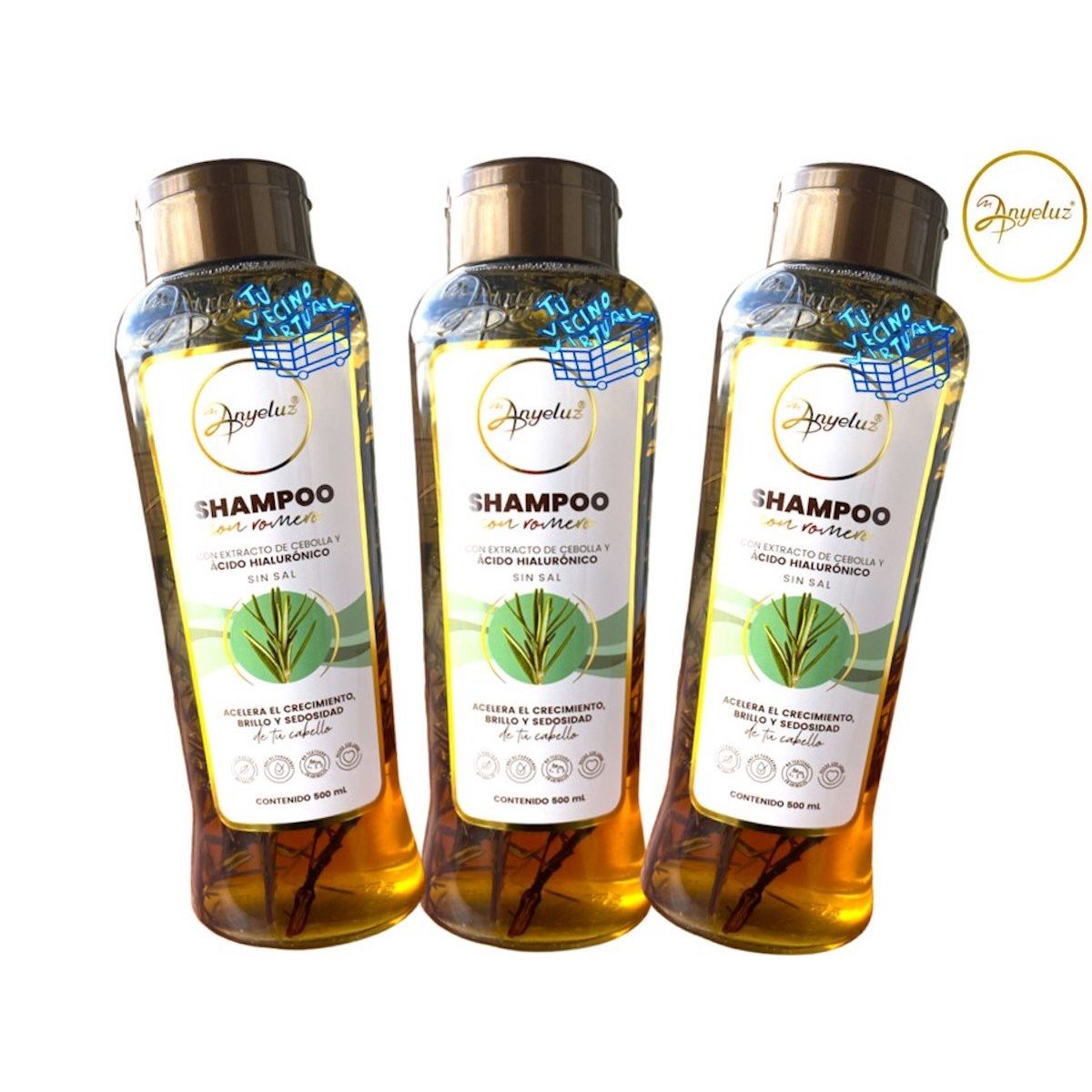 ANYELUZ - Shampoo de romero x3 Anyeluz