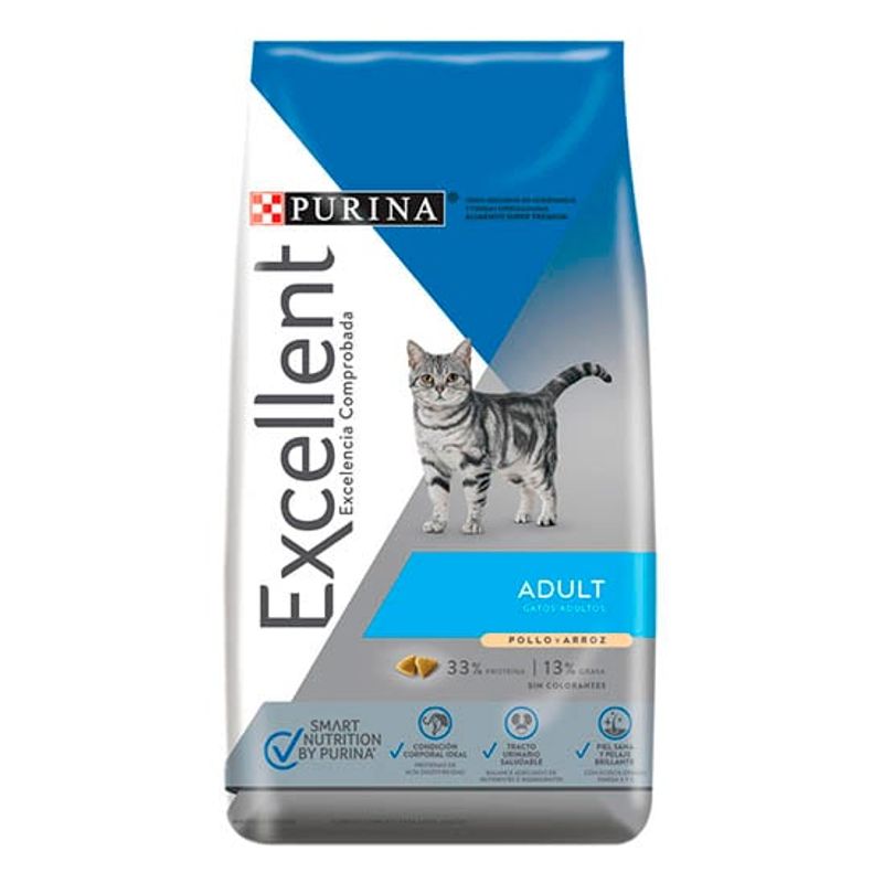 PURINA - Alimento Purina Excellent Gato Adulto Pollo 3 Kg