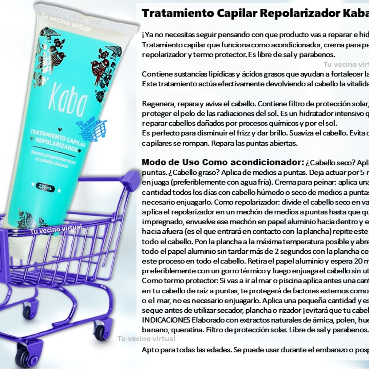 KABA - Kit capilar - Reparador x4  kaba