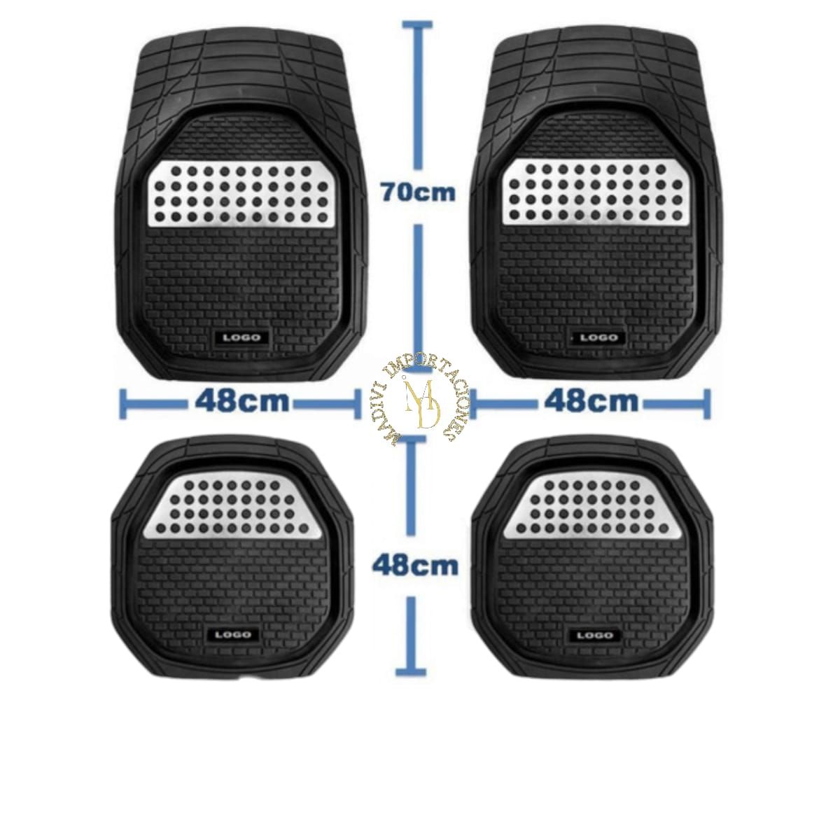 GENERICO - Kit Tapetes Para carro Material Caucho Pvc 4 Piezas