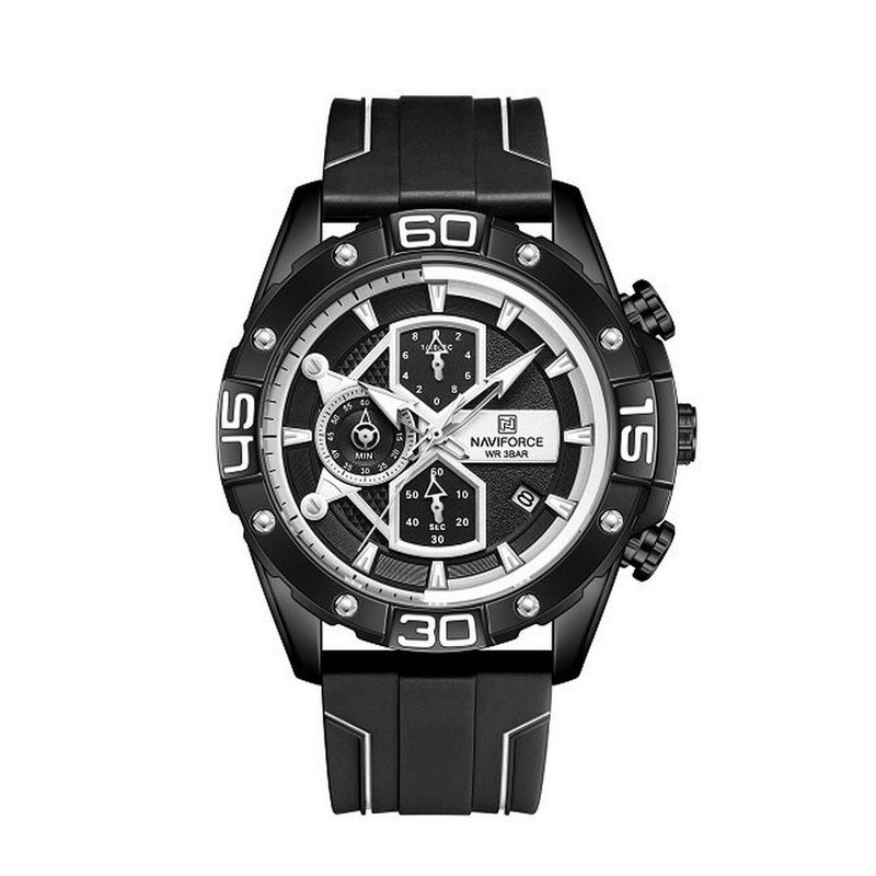 NAVIFORCE - Reloj Naviforce Original Nf 8018t Cronografo Negro + Estuche