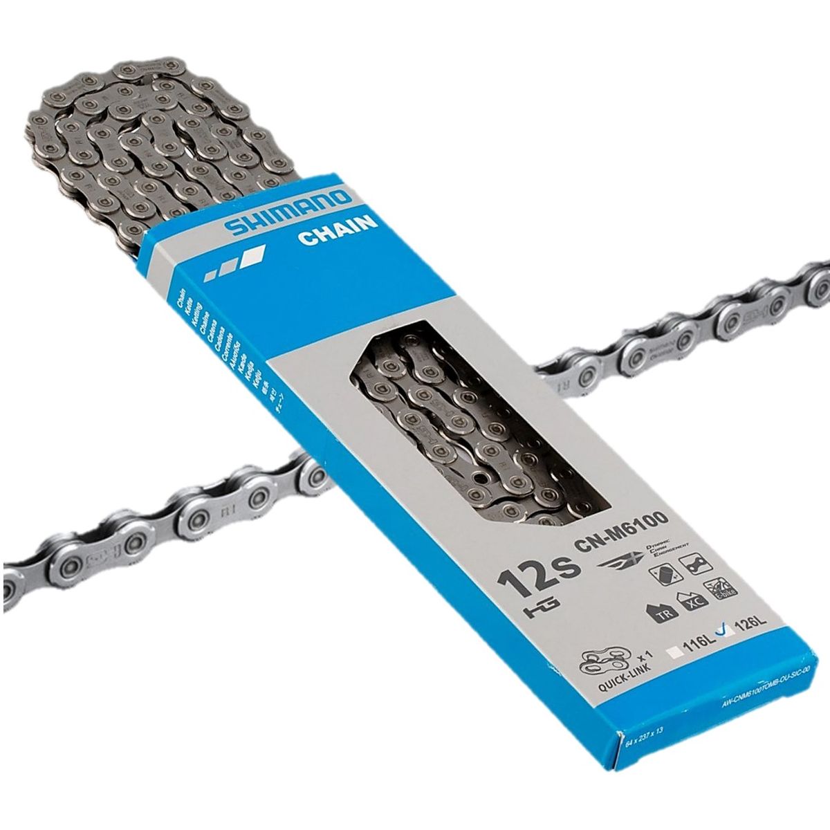 SHIMANO - Cadenilla Shimano M6100 12v Cadena Bicicleta 12 Velocidades